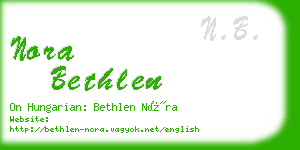 nora bethlen business card